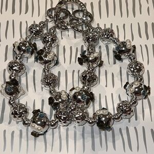 Elegant Silver bag charm with blue and copper accent. Purse charm accent. New